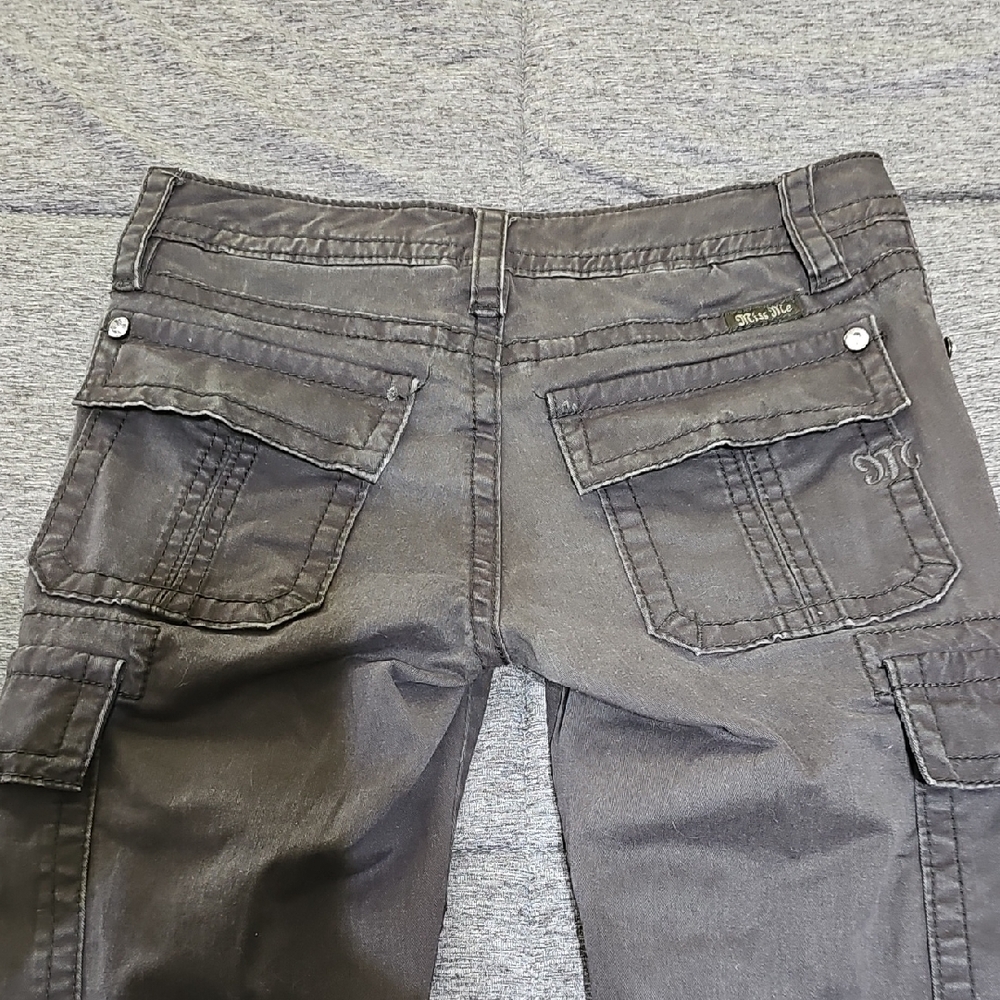Miss Me Charcoal Cargo Pants CP1246A Size 25 Gray Cargo Pants with Pockets
